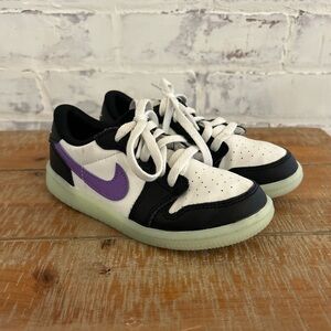 Jordan 1 Retro Low OG TD Size 10C Black White Glow  Shoes Sneakers HF0412-001